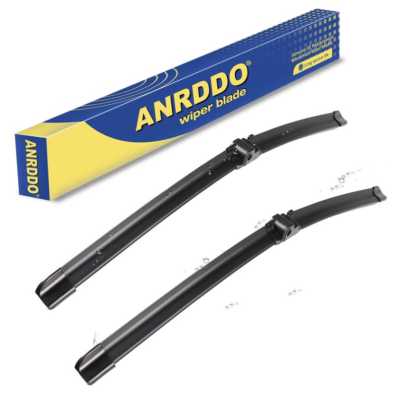 ANRDDO wipers Replacement for MBZ W207 W212 E350 E400 E550 E63 AMG W204 Class C250 C300 C350 C63 AMG W218 C218 CLS550 CLS63 AMG Original Equipment Wiper Blades 24"+24" (Set of 2) Side Lock - Image 1